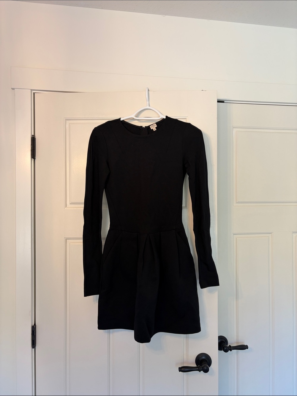 Wilfred Black Long-Sleeve Fit-and-Flare Dress